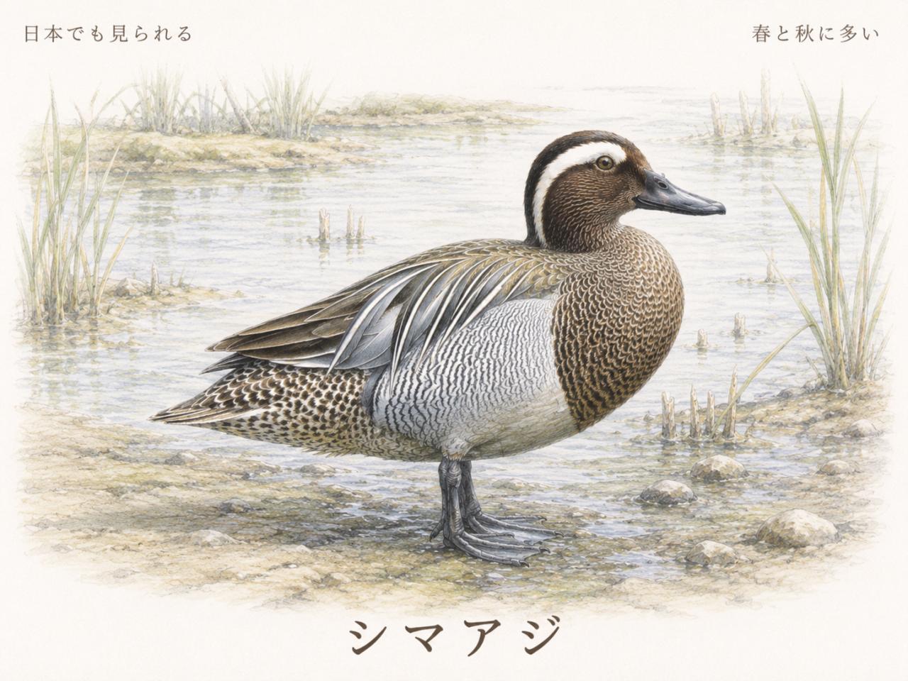 シマアジは日本で見られる鳥?