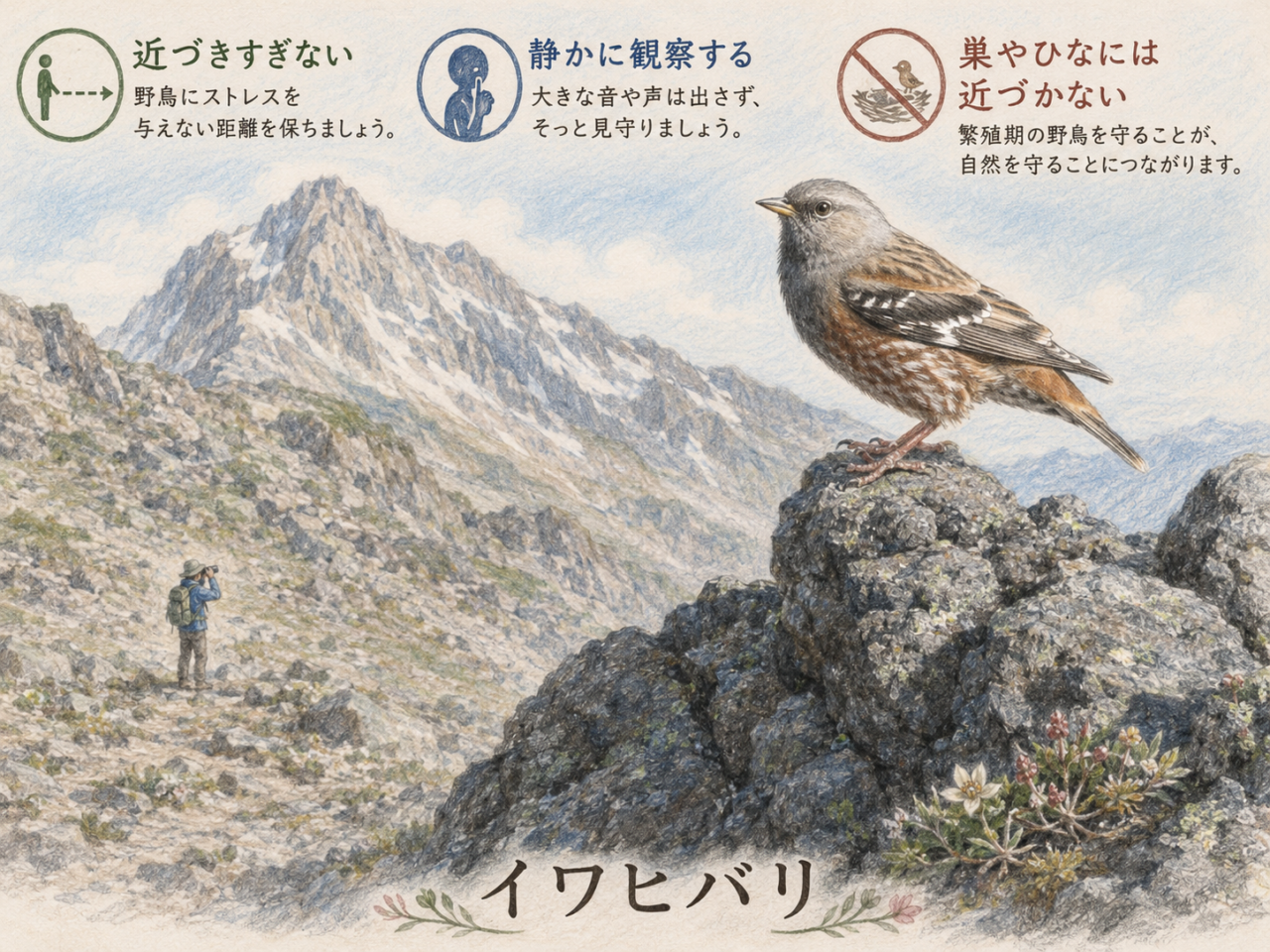 イワヒバリを観察するときのマナー