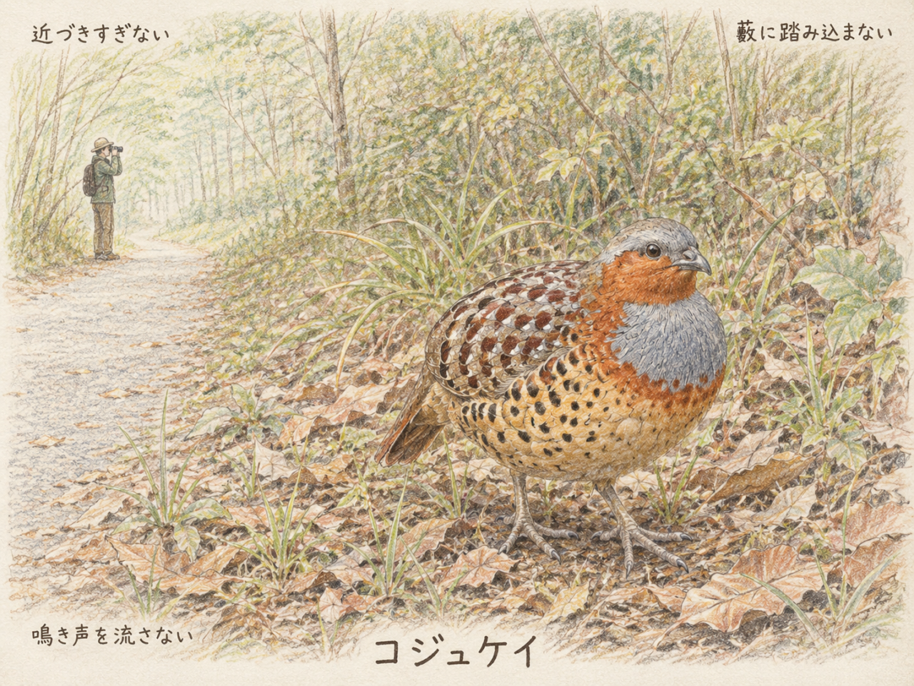 コジュケイ観察のマナー