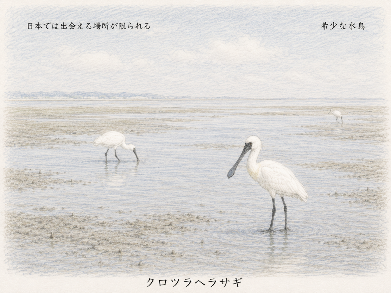 クロツラヘラサギは珍しい鳥？
