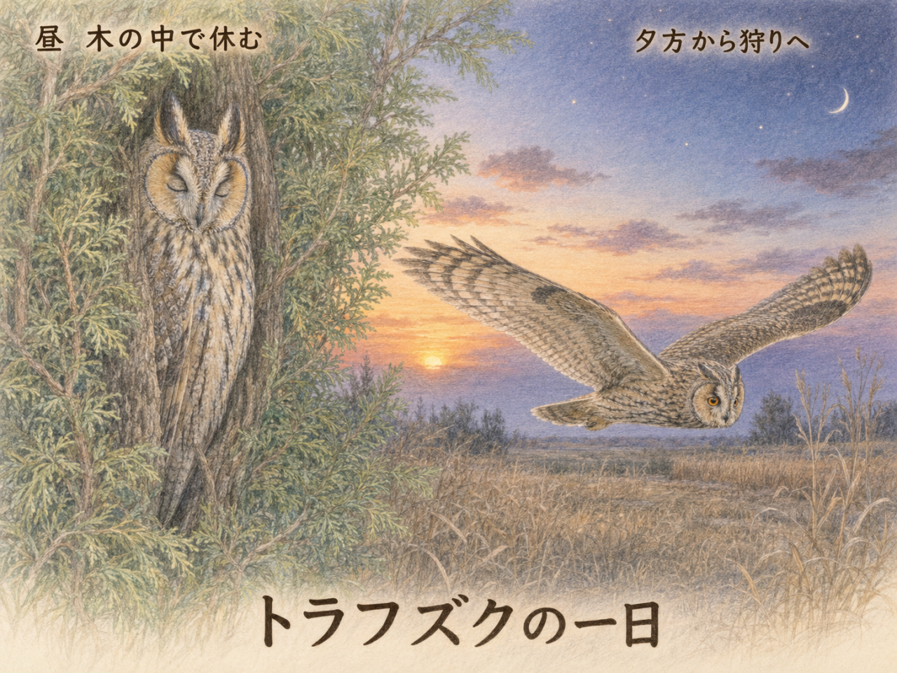 トラフズクの一日の過ごし方