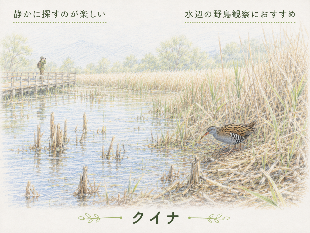 クイナはどんな人におすすめの野鳥？