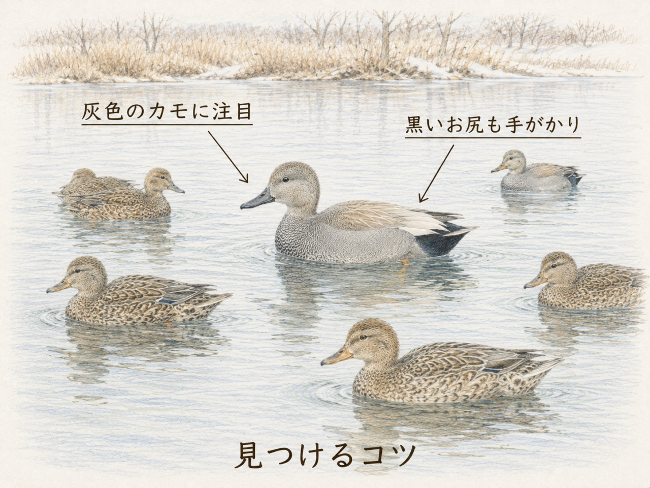 オカヨシガモを見つけるコツ