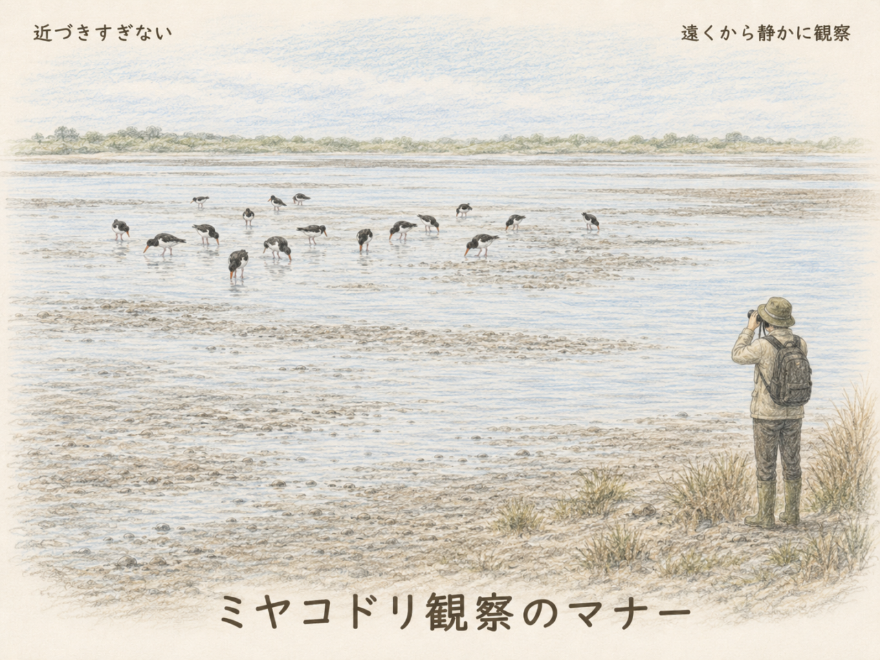 ミヤコドリを観察するときの注意点