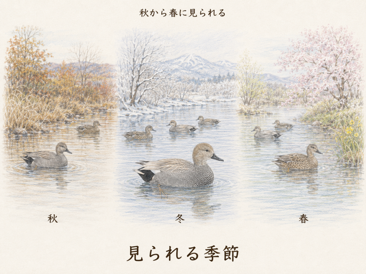 オカヨシガモが見られる季節