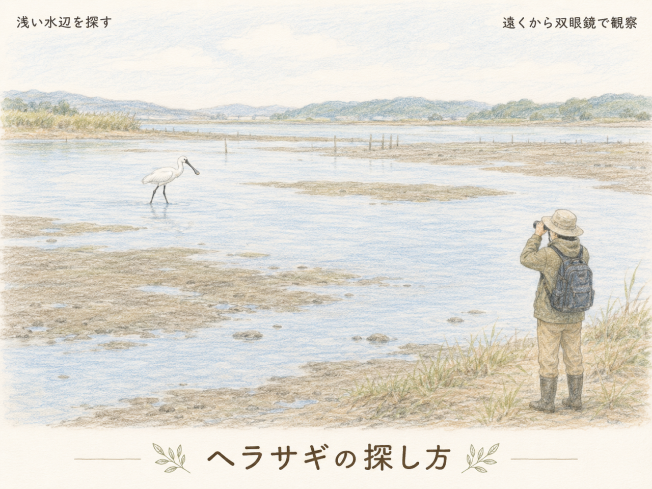 ヘラサギの探し方