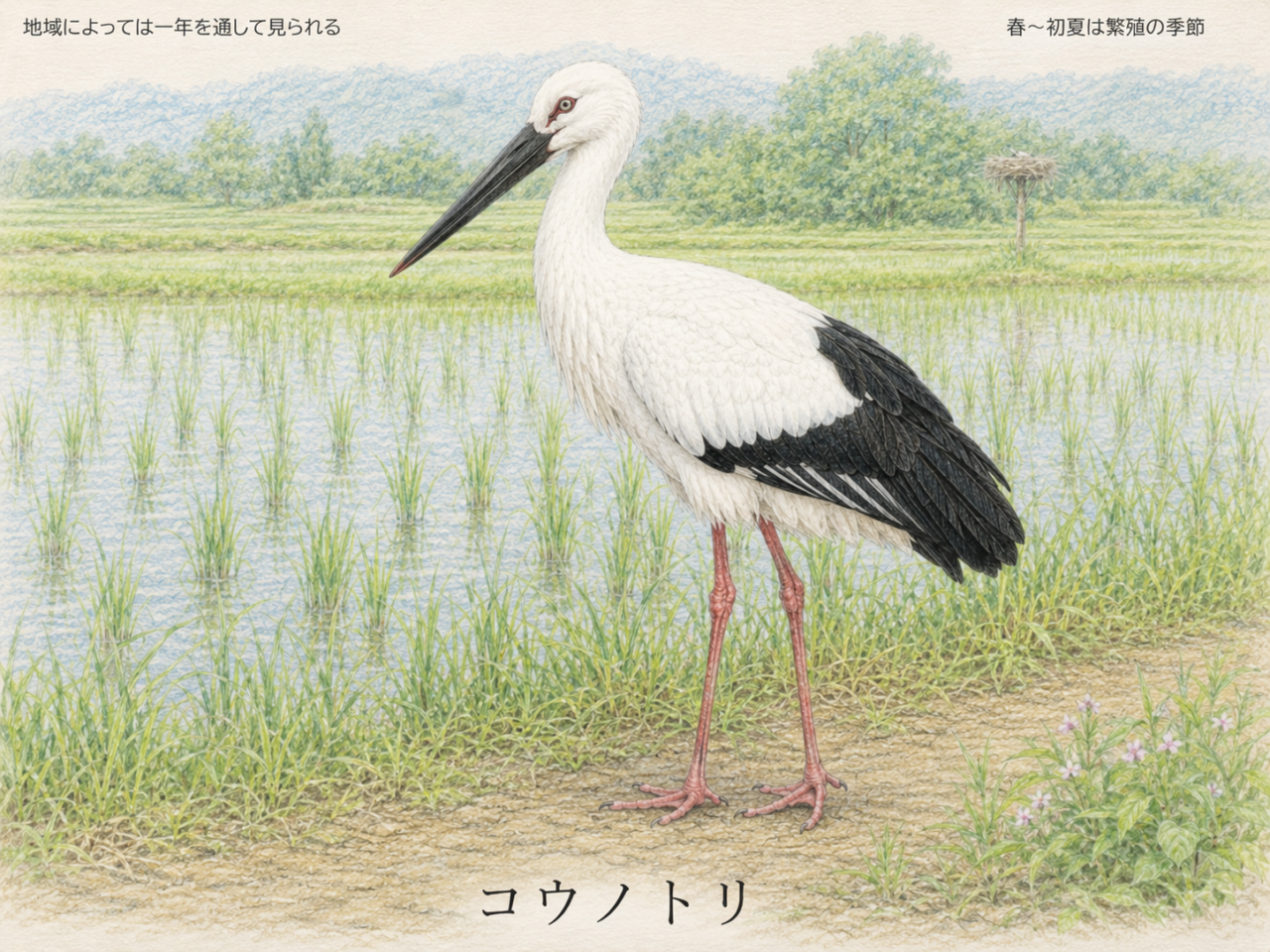 コウノトリの季節｜いつ見られる？