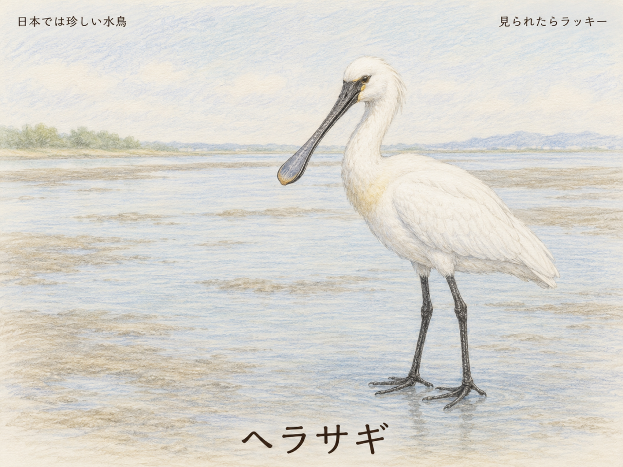 ヘラサギは珍しい鳥？