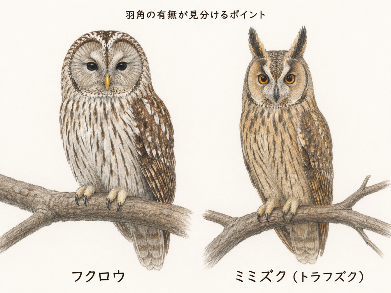 フクロウとミミズクの違い