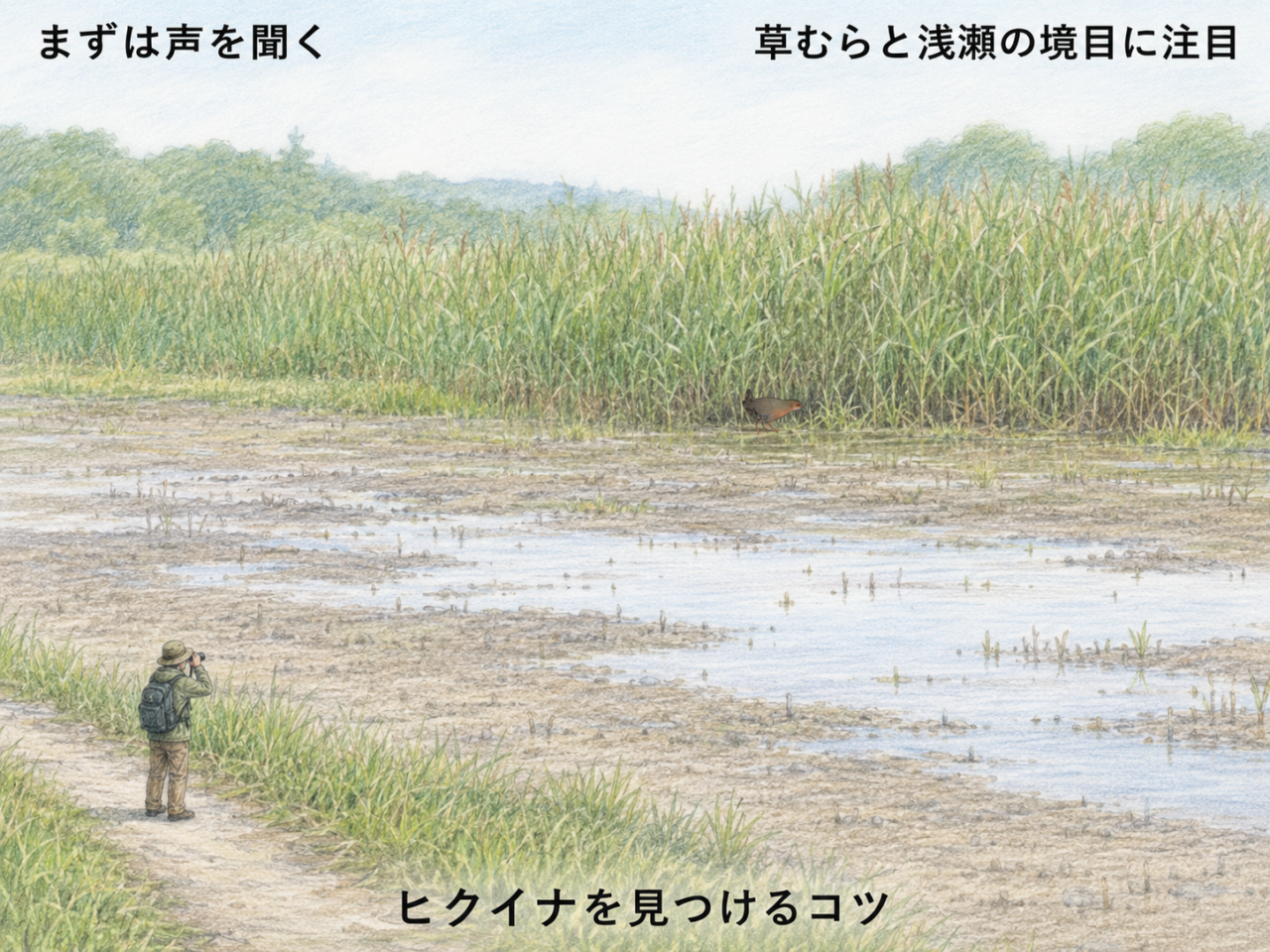 ヒクイナを見つけるコツ