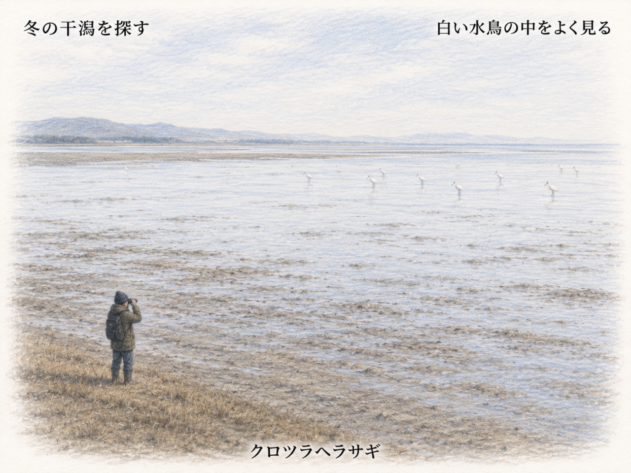 クロツラヘラサギの探し方