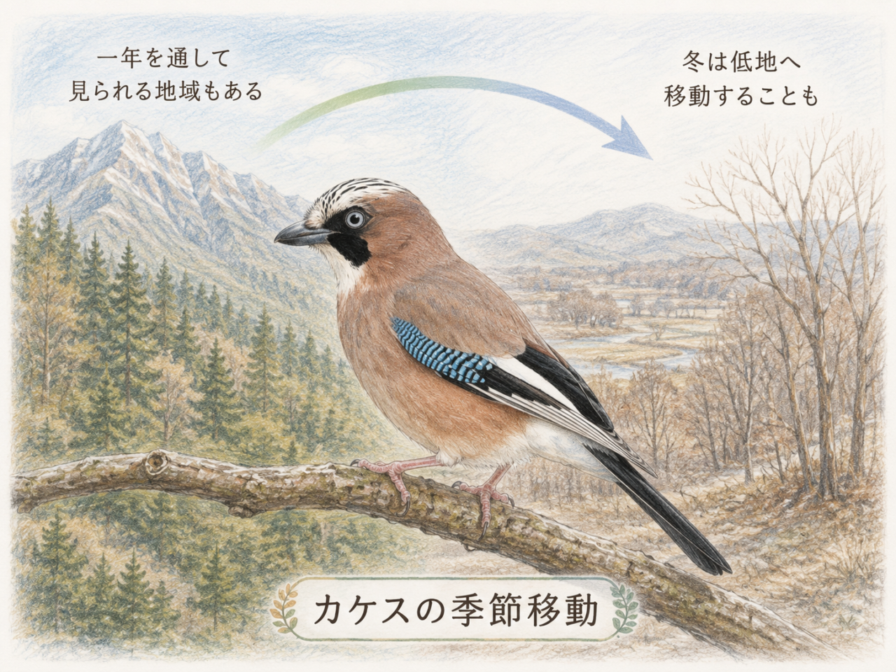 カケスは渡りをする?留鳥・漂鳥としての見られ方