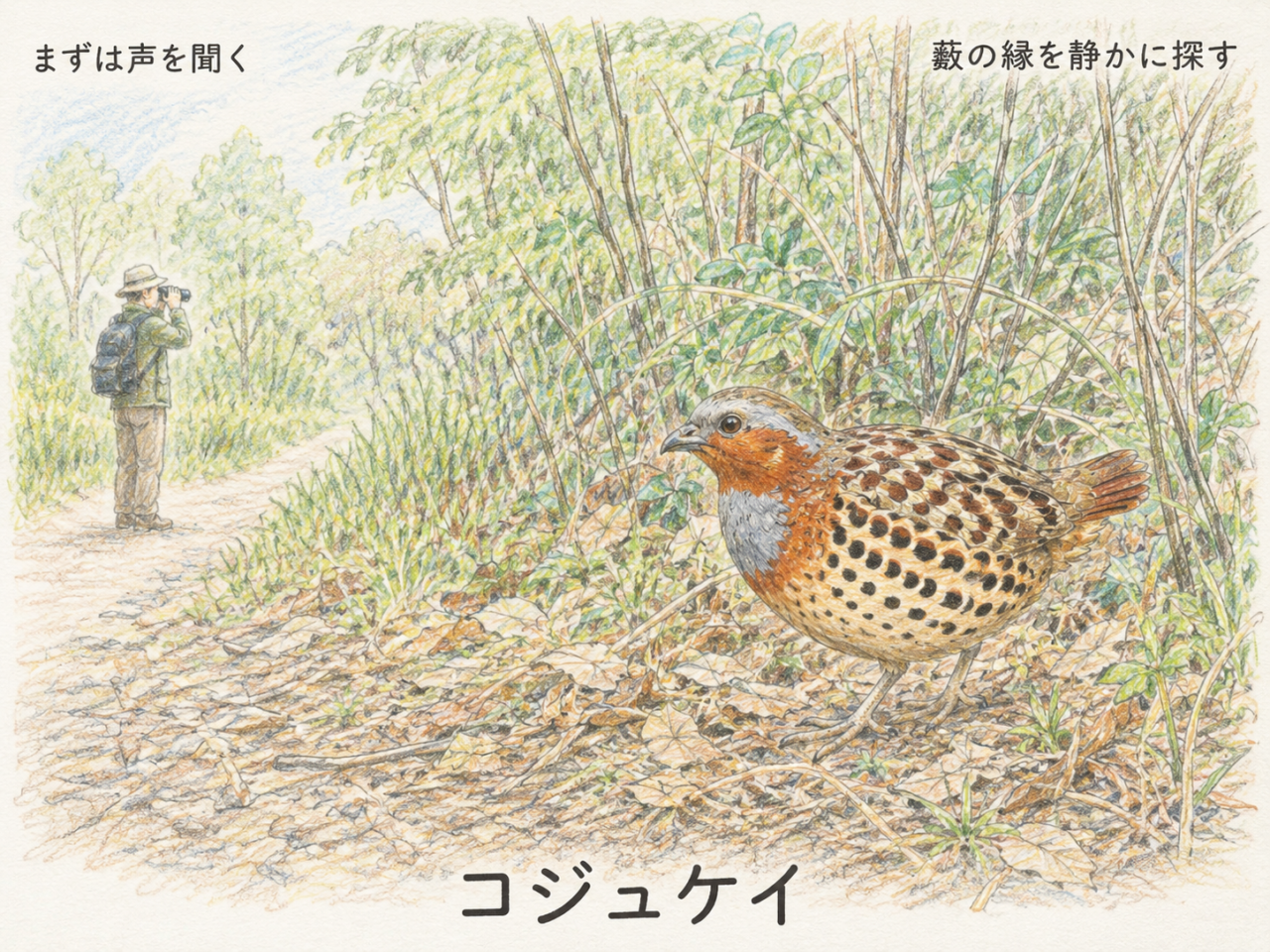 コジュケイを見つけるコツ