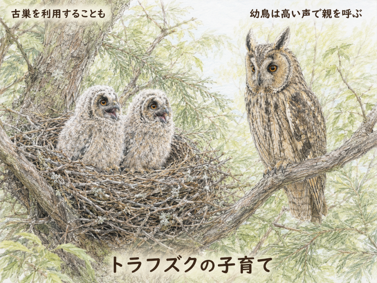 トラフズクの繁殖と子育て