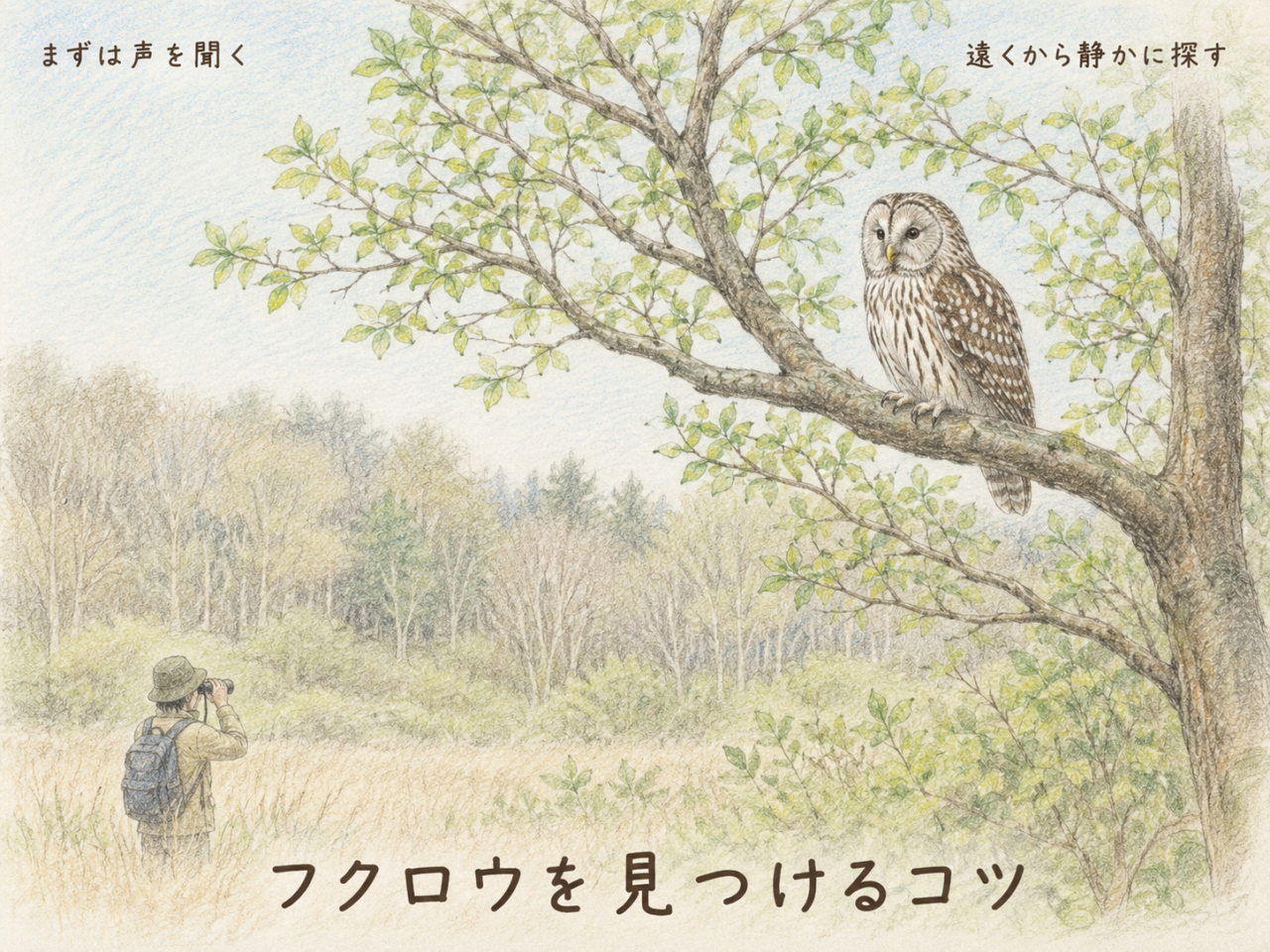 野生のフクロウを見つけるコツ
