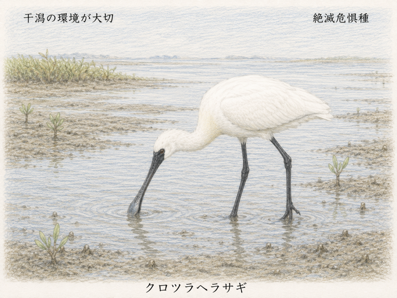 クロツラヘラサギが絶滅危惧種とされる理由