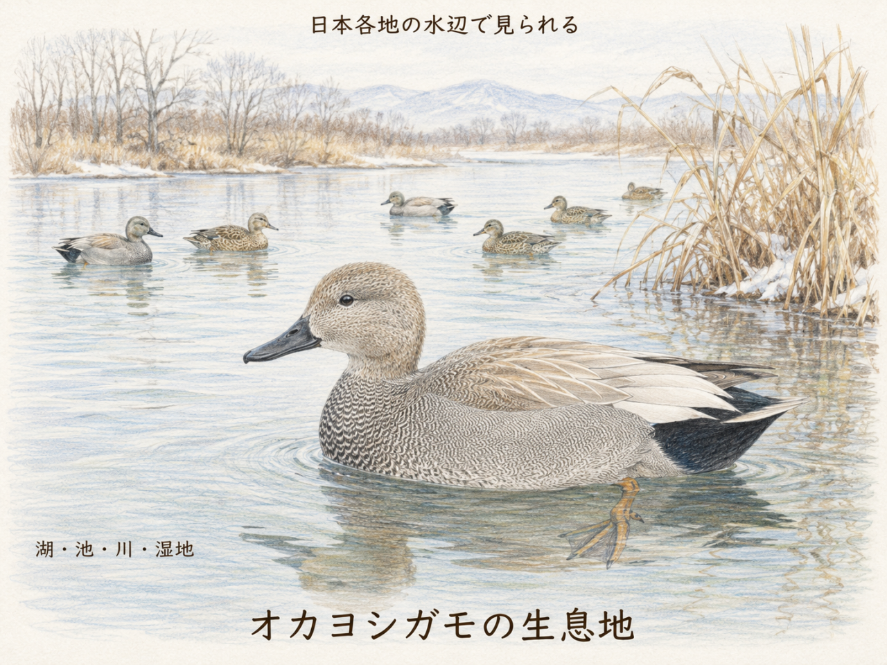 オカヨシガモの日本での生息地