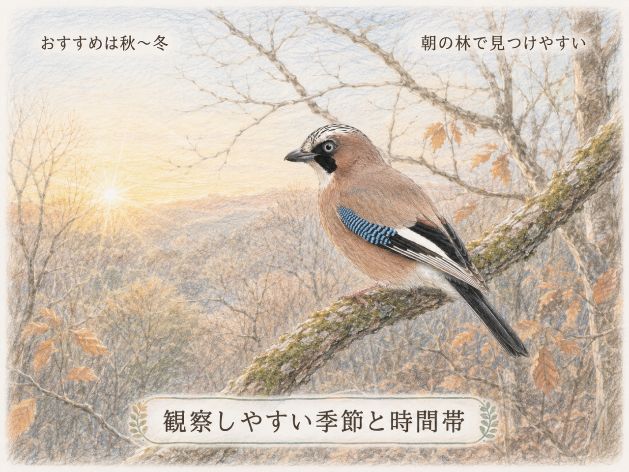 カケス観察におすすめの季節と時間帯