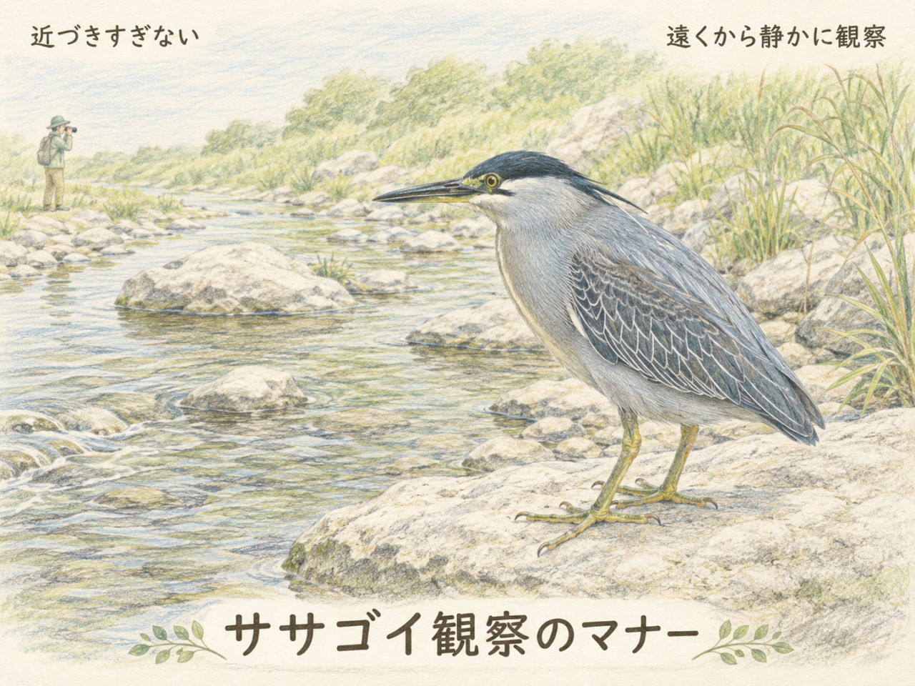 ササゴイ観察のマナー