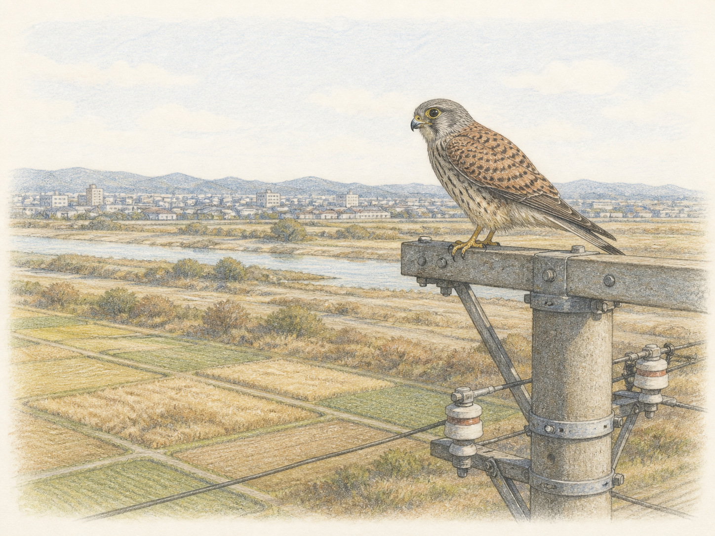 チョウゲンボウの生息地｜農耕地・河川敷・市街地
