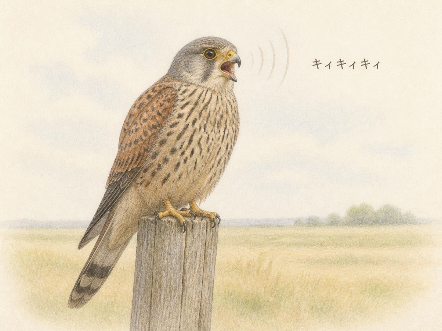 チョウゲンボウの鳴き声｜キィキィキィ