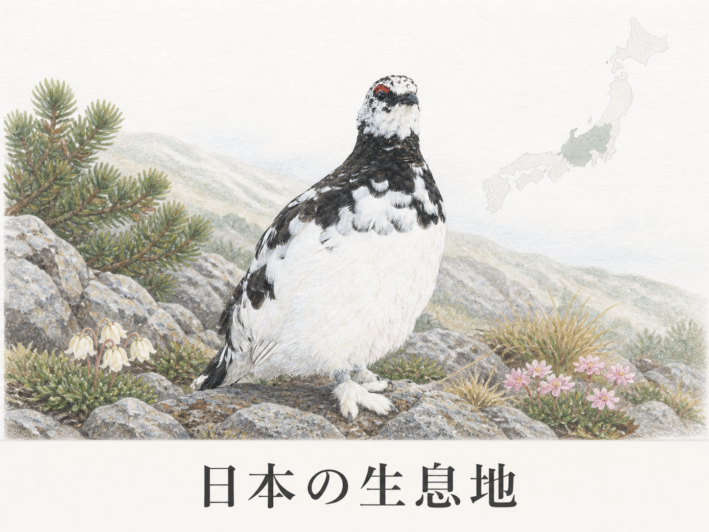 ライチョウの日本の生息地 都道府県と高山帯の環境