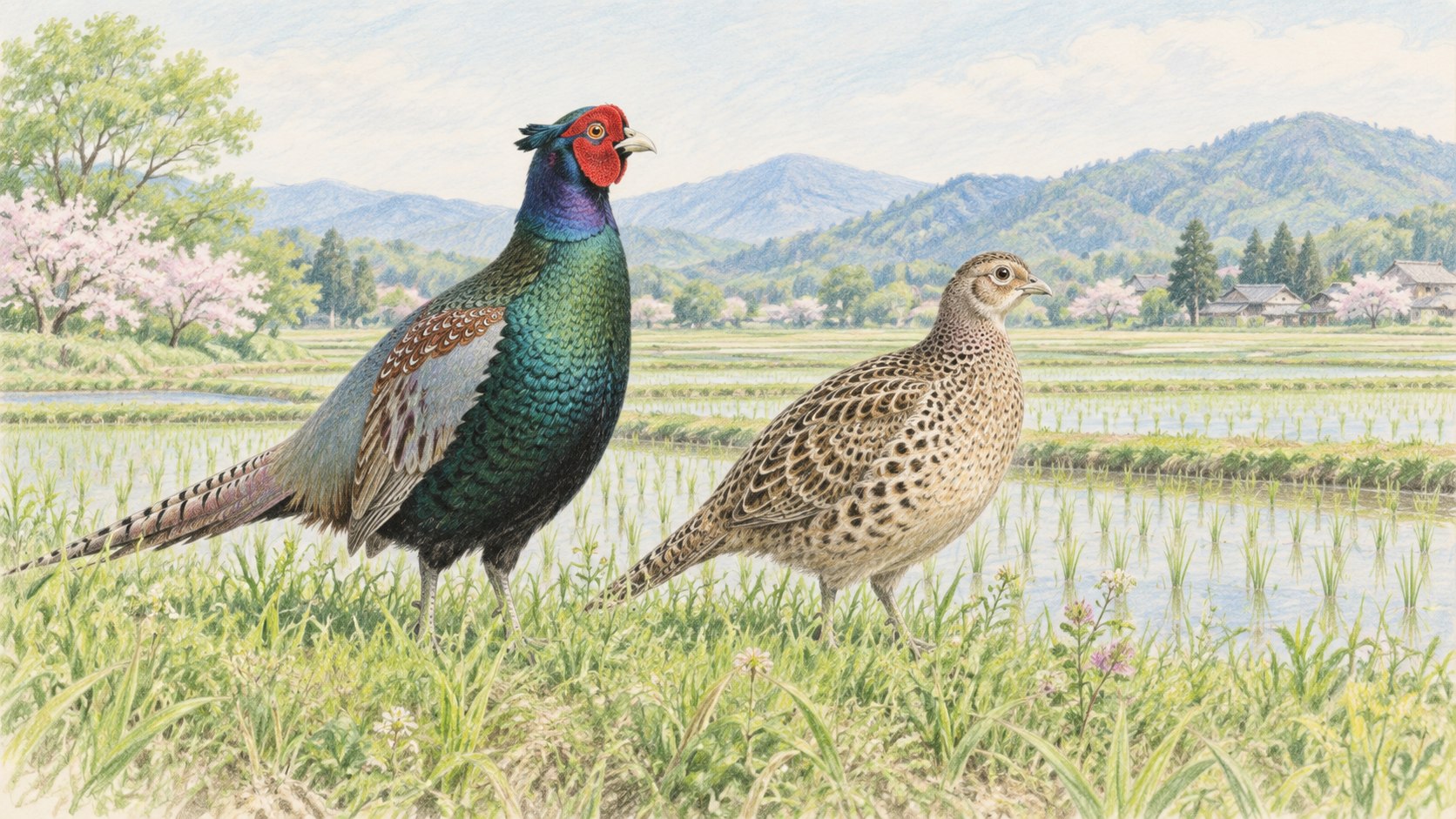 日本の国鳥キジの生態と特徴は？オス・メスの見分け方から鳴き声の時期まで徹底解説
