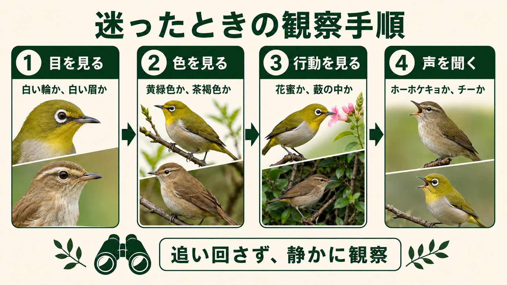 ウグイスとメジロの違い・見分け方｜色・鳴き声・梅の鳥 | 野鳥情報.com