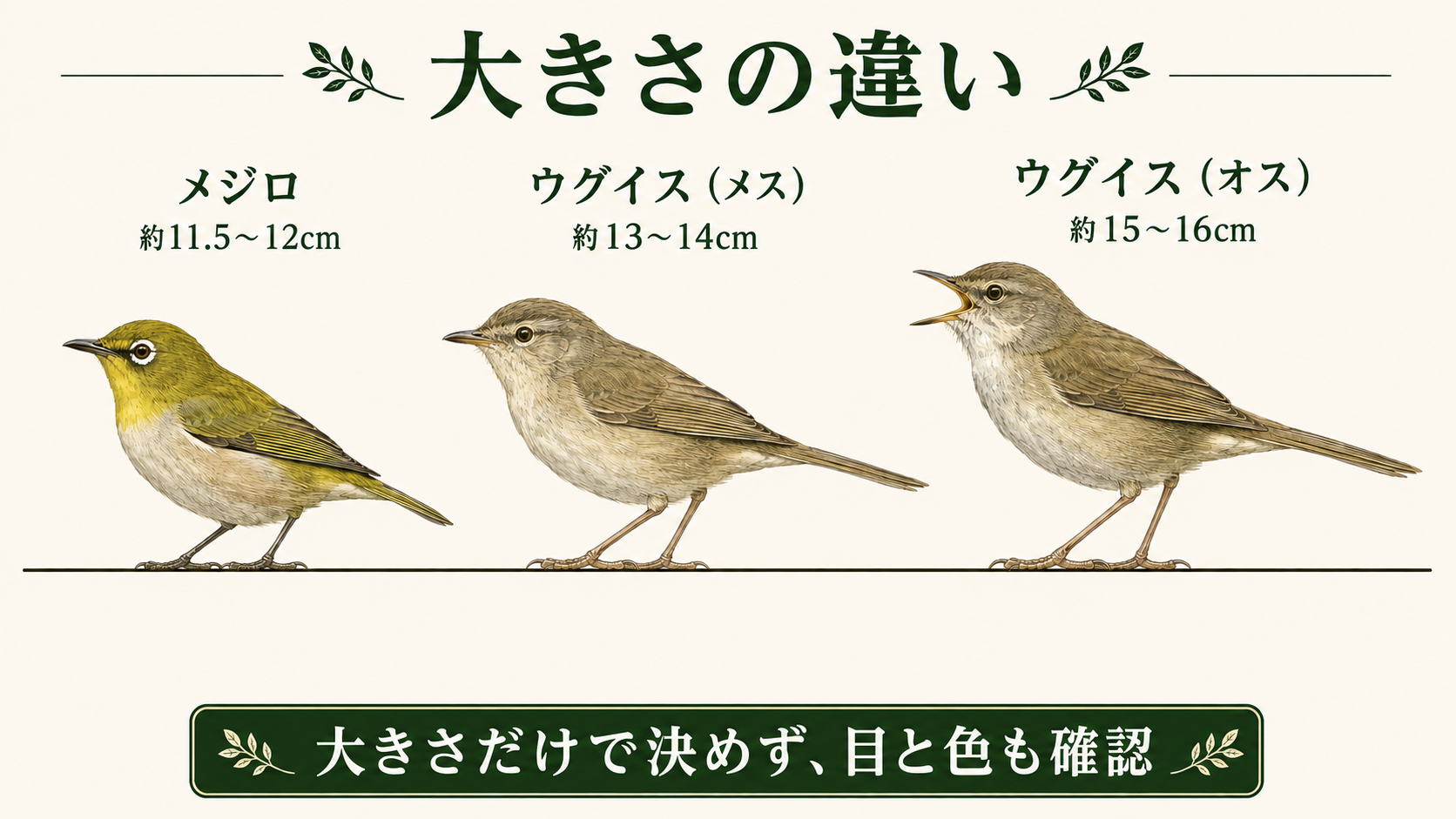 ウグイスとメジロの違い・見分け方｜色・鳴き声・梅の鳥 | 野鳥情報.com